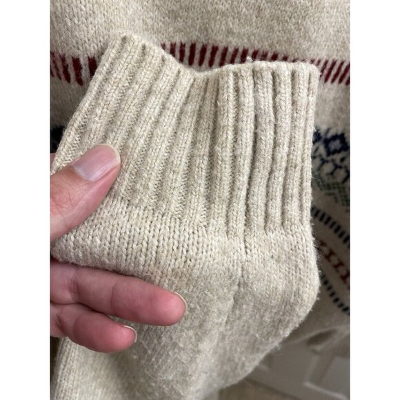Fat Face U.K Mens Oatmeal Colour Ives Half Neck Jumper Size Medium Fair Isle - Picture 14 of 15
